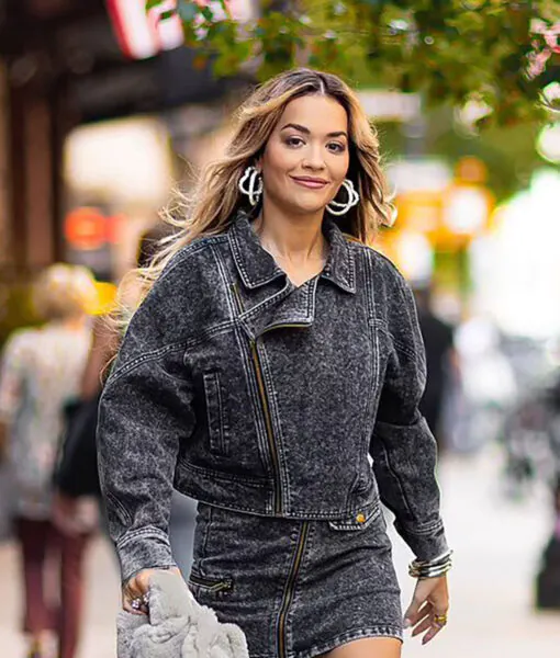 Rita Ora Grey Denim Jacket
