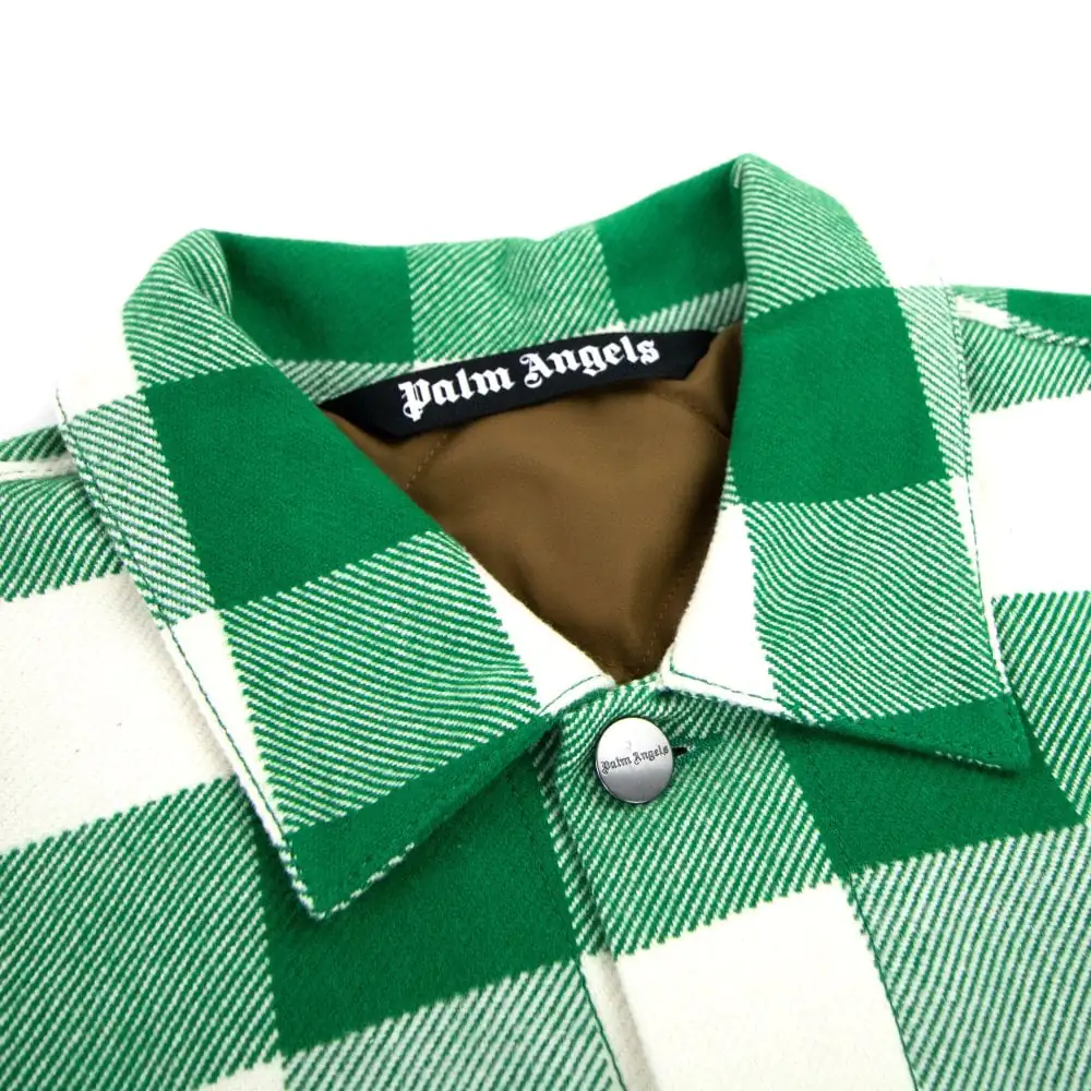 Palm Angels Curved Logo Check Jacket Green 310
