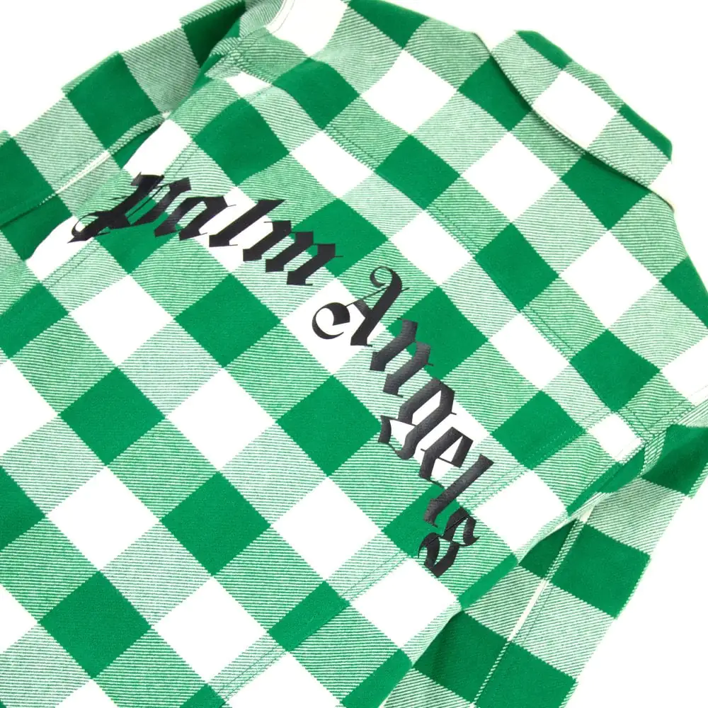 Palm Angels Curved Logo Check Jacket Green 310